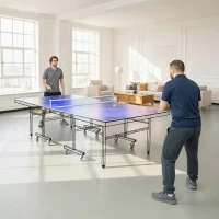 SPORTNOW 9 ft Folding Ping Pong Table Top for Billiard Tables, Table Tennis Conversion Top with Net, Foam Padding, Blue(m-9)