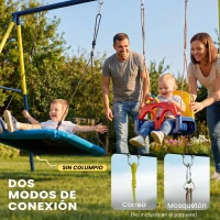 AIYAPLAY Estructura de Columpio Infantil Metálica para 2 Columpios Carga 150 kg para Asiento de Columpio Nido Azul(m-6)