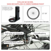 HOMCOM 20 inch aanhangwagen transportaanhanger fietsaanhanger rood / zwart(m-7)