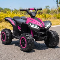 HOMCOM 12V Ride-On Quad Bike w/ Music, Horn, for Ages 3-5 Years - Pink(m-9)