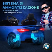 AIYAPLAY Macchina Elettrica per Bambini a Licenza BMW M4 con Telecomando, Clacson e Fari, 108x69.5x51 cm, Blu(m-6)