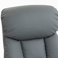 HOMCOM Relaxstoel met ligfunctie, lederlook, voetensteun, tot 120 kg, 78 x 80 x 109 cm, grijs(m-10)