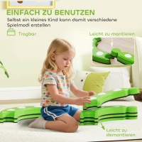 AIYAPLAY Balancebalk, 6 gebogen segmenten, sensorische verhogingen, 50 kg draagvermogen, Groen(m-6)