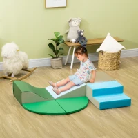 HOMCOM 6 Piece Soft Play Equipment for Kids Climb and Crawl, Multicoloured(m-10)