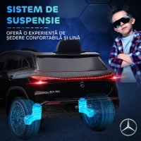 HOMCOM Mașină electrică pentru copii 3-8 ani cu telecomandă, faruri și claxon, negru(m-8)
