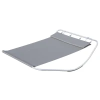 HOMCOM Bain de Soleil transat de Jardin 2 Personnes chaise longue Bascule hamac tétière inclus pour Jardin, Piscine, Terrasse dim. 2,12 x 1,75 x 0,6 m Gris(m-10)