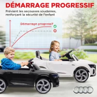 AIYAPLAY Voiture électrique pour enfants Licence Audi Q8 e-tron Sportback 12V télécommande, phares, musique, klaxon, 3-4 ans noir(m-7)