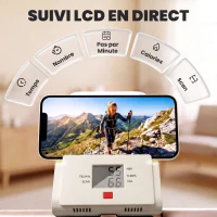 SPORTNOW Stepper d'Escalier Pliable, 3 Niveaux de Résistance, Hauteur Réglable, Écran LCD, Charge 150 kg, 90x50x133cm, Blanc(m-6)