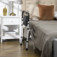 HOMCOM Maniglia per Letto con Lunghezza e Altezza Regolabile in Acciaio, Bianco(m-10)