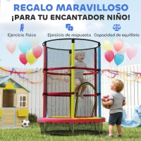 HOMCOM Cama Elástica Infantil Ø160 cm Trampolín para Niños de 3-6 Años con Red de Seguridad Patas en Forma de L Multicolor(m-9)