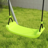 AIYAPLAY Gioco per Bambini 4 in 1 con 2 Altalene da Giardino, Canestro e Porta da Calcio, 215x180x182 cm, Verde e Grigio(m-9)