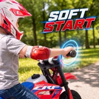 AIYAPLAY Moto Électrique Enfants sous Licence HONDA 12 V, Vitesse 3-6 Km/h, Voiture Électrique Enfants 3-8 ans, Rouge et Bleu(m-8)