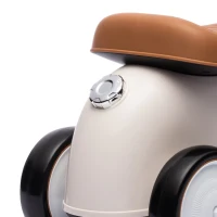 AIYAPLAY Porteur enfants voiture véhicule à pousser multi-équipée 12-36 mois coffre klaxon style vintage blanc crème(m-11)
