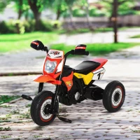 HOMCOM Triciclo per Bambini Stile Moto a Pedali con Luci e Suoni, 3 Ruote Larghe, Età 18-36 Mesi, 71x40x51cm, Rosso(m-10)