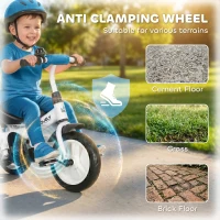 HOMCOM 6 in 1 Kids Trike Push Bike w/ Push Handle, Canopy, 5-point Seat Belt, Storage, Footrest, Brake, for 1-5 Years, Blue(m-7)