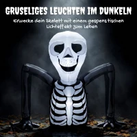 Outsunny Opblaasbaar halloween-skelet, kruipt uit de grond, met ledverlichting, griezeldecoratie voor binnen en buiten(m-4)