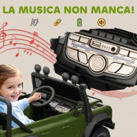 AIYAPLAY Macchina Elettrica per Bambini 3-5 Anni Land Rover Officiale 12V con Telecomando, Sospensioni, Luci LED, Verde(m-8)