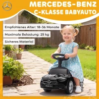 AIYAPLAY Mercedes-Benz C-Klasse loopauto met claxon, motorgeluiden en opbergruimte, voor kinderen van 18-36 maanden, zwart(m-4)