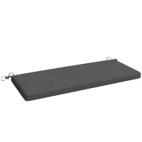 Outsunny Coussin de banc, coussin pour Banc de Jardin extérieur intérieur housse amovible, 110 x 46 x 6,5 cm, gris foncé(m-1)