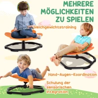 AIYAPLAY Sensorische Kinderstoel, Draaisstoel voor Autisme, Sensorische Balans Trainingszit, Kunststof Oranje(m-6)