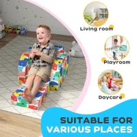 AIYAPLAY Foldable Toddler Chair Soft Snuggle Sponge Filled for Bedroom Playroom, Aged 18 Months to 3 Years - Multicoloured(m-6)