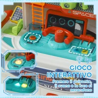 AIYAPLAY Banco da Lavoro Giocattolo da 21 Pezzi a tema Spaziale con Suoni e Luci, in PP e GPPS, 45.5x24x52.5 cm(m-4)