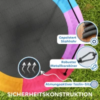 AIYAPLAY Nestschaukel Höhenverstellbar Hängeschaukel Ø 120 cm bis zu 300kg für 3-8 Jahre Kinder, 120 x 120 x 180 cm Mehrfarbig(m-4)