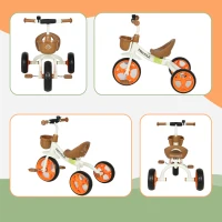AIYAPLAY Kids Trike, Toddler Tricycle with Front Basket and EVA Wheels for Ages 2-5 Years, Indoor Outdoor for Boys Girls, Orange(m-8)