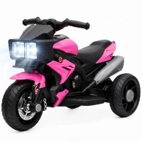 AIYAPLAY Kids Electric Motorcycle Ride-On Toy, 3-Wheel Battery-Operated Motorbike with Horn, Toddler Ride On Bike, Pink(m-15)
