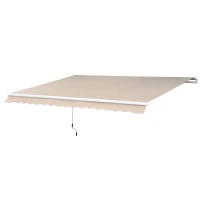 Outsunny Luifel aluminium luifel aluminium knikarmluifel 4,5 x 3 m zonwering balkon beige(m-5)