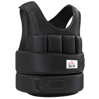 HOMCOM 10kg Weighted Vest, Adjustable Running Weight Vest with 38 Weight Bags for Men or Women Cardio Exercise, Black(m-1)