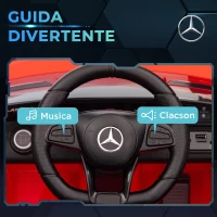 AIYAPLAY Macchina Elettrica per Bambini 3-6 Anni Mercedes-AMG GTR con 2 Motori e Telecomando, 3-5 km/h, Rosso(m-6)