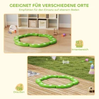 AIYAPLAY Balancebalk, 6 gebogen segmenten, sensorische verhogingen, 50 kg draagvermogen, Groen(m-8)