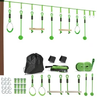 AIYAPLAY 3 Zipline-Kits, Kinder-Seilbahn-Set, bis zu 50 kg belastbar, Grün(m-1)