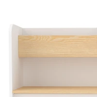 AIYAPLAY Kindertafel met bank, 5-in-1 kinderzitgroep met boekenrek en opbergbox, verrijdbare opbergbank, 3-8 jaar(m-12)