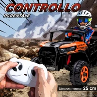 AIYAPLAY Macchina Elettrica per Bambini 3-8 Anni 24V a 2 Posti, Doppio Motore, Telecomando e Soft Start, Arancione(m-4)