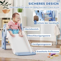 AIYAPLAY 3-in-1 Kinder Glijbaan in Giraffenvorm met Basketbalring, Bal, Blauw(m-6)