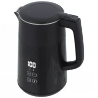 HOMCOM Electric Kettle, 1.7L Fast Boil 3kW Water Kettle with UK Strix Thermostat, LED Display, Keep Warm Function, Black(m-1)