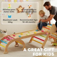 AIYAPLAY 8-in-1 Toddler Climbing Frame, Indoor Play Triangle Set with Slide, Arch and Triangle Ladder, Multicolour(m-8)