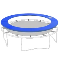 HOMCOM Coussin de protection pour trampoline de remplacement Ø 305 cm résistant aux rayons UV, anti déchirure bleu(m-11)