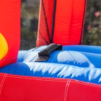 Outsunny Kids Bouncy Castle, with Slide, Pool, Trampoline, Climbing Wall, Blower(m-9)