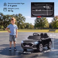 AIYAPLAY Audi Q8 etron Sportback Licensed Ride on Car with Remote Control, Four-Wheel Suspension, Soft Start for Ages 3-4, Black(m-3)