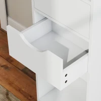 HOMCOM Boekenkast met 2 lades, smalle boekenkast met 3 open schappen, voor kantoor of slaapkamer, 30x24x158 cm, wit(m-11)