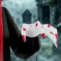 Outsunny Opblaasbaar Halloween-skelet 310 cm met geïntegreerde ledverlichting, griezeldecoratie voor binnen en buiten(m-8)