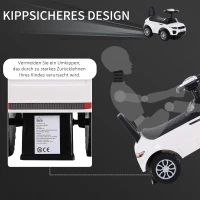 HOMCOM Kindervoertuig met claxon duwauto loopauto opbergruimte PP wit(m-6)