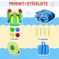 HOMCOM Springkasteel met Glijbaan en Veiligheidsnet, tot 100 kg, 3-10 jaar, 300x180x160cm(m-5)