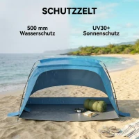 Outsunny Strandzelt für 2-3 Personen tragbares Wurfzelt mit Tür Fenster Sandsäcken Tragetasche, UV30+(m-7)