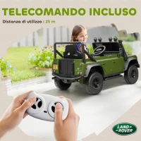 AIYAPLAY Macchina Elettrica per Bambini 3-5 Anni Land Rover Officiale 12V con Telecomando, Sospensioni, Luci LED, Verde(m-7)