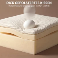 HOMCOM Slaapbank met verstelbare rugleuning, bedfunctie, verborgen opbergruimte en cord bekleding, beige(m-6)