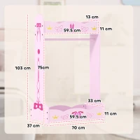 AIYAPLAY Kids Clothes Rail with Two Shelves, for 3-8 Years, Pink(m-3)